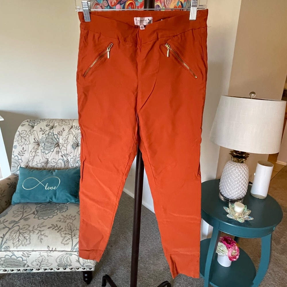 Nanette Lepore rusty orange Chinos with Slim Fit